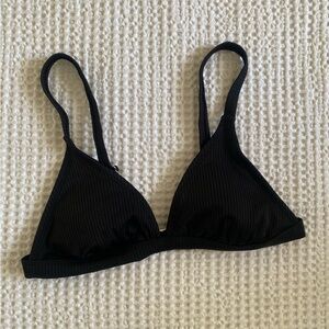 Black Ribbed Bikini Top